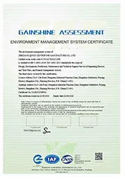 Environmental Management System Certification Certificate